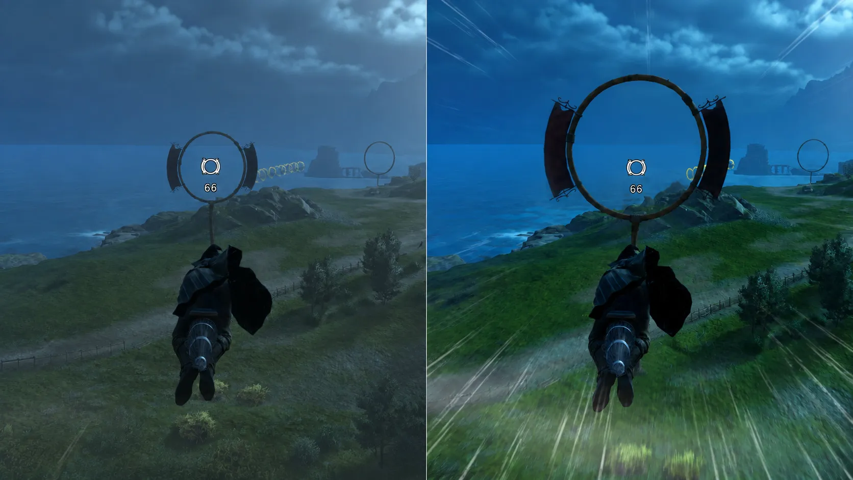 A side-by-side comparison of the original and enlarged broom trial rings.
